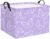 TIBAOLOVER Rectangular Kids Storage Basket Baby Storage Basket with Handles for Home Kitchen Girls Cute Toy Storage Bin Organizer Shelf Book Room Decor(Purple Butterfly)