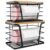 TIDIIABODE 2 Pack Stackable Storage Laundry Kitchen Organizers, Wall Mount Trash Bag Holder with Bamboo Top and Garbage Bag Dispenser No Drill