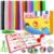 Tiehuoxia Craft Pipe Cleaners 1000pcs in 20 Colors & Mixed Supplies 500pcs, Scissors & Tutorial Manual Included, Multicolor Pony Beads, Googly Eyes, Pom Poms, Pearl Beads