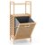 Tilt-Out Laundry Hamper 43L Bamboo Clothes Basket with 2 Storage Shelves & Removable Bag Stylish Clothes Sorter for Bathroom & Bedroom nization