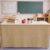 Tingjoo 6 ft Linen Texture Rustic Table Skirt Teacher Desk Skirt Rectangular Tablecloth for Back to School Classroom Decor Office Bookcase Cabinet Supplies (Ochre Yellow)