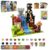Tinkzee 200 PCS Magnetic Building Blocks Set with 15 LED Light-Up Blocks, Replaceable Batteries, Foldable Magnetic Board, STEM Magnetic Cube Construction Sets Toy for Kids Ages 3+