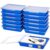 Tinlade 12 Pcs Classroom Paper Storage Bins with Clear Latching Lid, Label Stackable Letter Size Flat Tray Container for Teacher Back to School Supplies Home Office Desk Arts Crafts (Blue,13x10in)