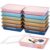 Tinlade 12 Pcs Classroom Paper Storage Bins with Clear Latching Lids Labels, Letter Size Stackable Flat Trays Container Paper Organizer for Teacher Back to School Office Arts Crafts (Morandi,13x10in)