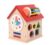 tinyhugs Wooden Activity House Toy, Shape Sorter with Clock, Colorful Montessori Learning Cube for Toddlers