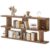 TIQLAB 63 Inch Bookshelf, Open Bookcase with Storage Shelves, Rustic Brown