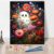 TISHIRON DIY Paint by Number Kits for Adults Beginner,Cute Halloween Ghost in a Field of Flowers Painting Ethereal Specters Amidst a Field of Blooming Delight Crafts for Wall Decor 40x50cm