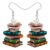 TIZURO Back To School Acrylic Cute Stackable Books Earrings Fun Bookshelf Dangle Novelty Jewelry For Women Librarian Teacher’s Day Charms Gifts (Green)