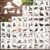 TJE 65 Pcs Forest Animal Stencils, Reusable Plastic Drawing Templates, Jungle Wildlife Craft Kit for Kids