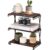 TlaroRiz Desk Shelf Organizer 3 Tiers Wood Compact Desk Organizer Storage Rack Metal Frame Office Desk Shelf Organizers,Walnut