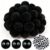 TOAOB 50pcs Large Pom Poms 2 Inch Black Craft Pom Poms Fuzzy Pompoms Balls with Googly Wiggle Eyes for DIY Crafts Projects Home Decorations