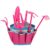 Toddler Gardening Tool Set with Sun Hat and Gloves Kit for Children Learning Pink