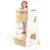 Toddler Standing Stool with Sliding Door for Safe Climbing, 3-Height Adjustable Kitchen Step Stool, Wooden Learning Tower for Kids, Non-Slip Feet