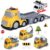 Toddlers Truck Toys,Boy Toys Gifts for 1 2 3 Years Old,5 in 1 Construction Transport Truck with Lights & Sounds,Ideal Birthday for Baby Toddler 12-18M+