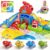 Toddler Toys for 1 2 Year Old Boy Gifts – Educational Dinosaur Slide Set with 4 Color/Number Push Cars and Playmat, Montessori Learning Toy for Baby 12-18 Months, 1st Birthday Present Ages 1-2, Red