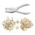 Toddmomy 100pcs Mini Metal Brads with Round Washers & Punch Pliers Golden