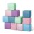 TODIBY Foam Building Blocks for Toddlers：12-Pieces Wipeable Leather Stacking Cubes Kids – Large Soft Toys Play Set for Learning Construction Baby Preschool Daycare Therapy Birthday Gift (Purple Pink)