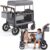 TOFUUMI Wagon Stroller for 2 Kids, Foldable Stroller Wagon, Canopy and Tray