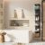 TOMNK 4pcs 7-Tier Wall Shelves with LED, Vertical Column Floating Storage Organizer for Home Decor, Tall Tower Design Utility, Lack Style Wall Shelves for Bedroom, Living Room, Vanity