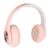 TOPINCN Wireless Bluetooth Headphones Over Ear with 40mm Speakers and Colorful LED Lights, Foldable Lightweight Headset with Microphone for PC Cellphone Laptop Tablet (Roseate)
