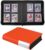 Top Loader Binder, Holds 128 Cards, 4 Pocket Zipper Binder for 3″ x 4″ Top Loader, Ringless Side-Loading Pages, Collectible Sports & Hard Sleeve Card Album (Bright Orange)