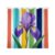 TopPacific Iris Stripe Shower Curtain with 12 Hooks Polyester Purple Floral