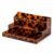 Tortoise Shell Organizer for Desk, Divided Tray with Pen Cup (Brown)