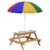 Torvex Kids Picnic Table with Sand Water, Benches, Parasol, Storage Bins