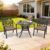Torvex Patio Furniture Set 3-Piece Cast Aluminum with Brown Cushions