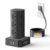 Tower Power Strip Surge Protector, 160W Charging Station Tower 12 AC Outlets 8 USB Ports (4 USB C), 6 Ft Flat Plug Extension Cord with Multiple Outlets, Home Office Dorm Room Essentials, Black