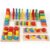 TOWO Wooden Geometric Shapes Stacking Rings and Fractions Boards 8 in 1 Set Puzzles- Shape Sorter Sorting Toy Stacking Game – Montessori Materials Educational Learning Toys for 3 4 5 6 Years