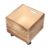 TOYANDONA Square Wooden Book Box with Wheels Coffee Solid Wood Storage Box