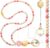 Toykee Teacher Lanyard for ID Badges Women – Pink Flower Wooden Beaded Badge Holder Necklace with Breakaway Clasp, Waterproof ID Card Holder & Swivel Clip, Cute Teacher Nurse Office Work Lanyard