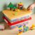 Toys Storage Organizer Box for Lego, Toy Storage Box with Building Plate Lid and Removable Tray, Building Block Storage, Stackable Plastic Organizer Bins(Yellow)
