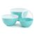 TP Mixing Bowl Set with Lids, 6-Piece Melamine Nesting Bowls Set for Pasta Baking Salad Mixing, Set of 3, Glossy Turquoise