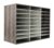 TQVAI Wood Literature Organizer, 27 Slots Hold 13500 Sheets A4 Papers, Wooden Desk File Paper Storage Organizer with Adjustable Shelves, Mailbox Cubbies for Office Home Classroom, Retro Grey/White