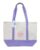 Trader Joe Large Reusable Canvas Tote Bag – Heavy Duty Cotton Tote with Embroidered Logo and Front Pockets, 6 Gallon Capacity – Lavender