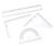 Transparent Plastic Ruler, Triangle Plate Protractor Set, Drawing Learning Ruler with Scale