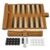 Travel Backgammon Set, Portable Roll-Up Leather Board Game, Tan