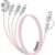 Travel Essentials,Multi Charging Cable for Apple Watch Charger/iPhone/Samsung Charger,Type C/Lightning/iWatch/Micro Charging Cable for iWatch Ultra/10-2/iPhone/Galaxy/Airpods[1.8M]-Pink
