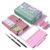 Travel Watercolor Sketchbook Set – 100% Cotton Cold Press 6.7×3.9 Inch Binder Art Journal with 36-Well Ceramic Paint Palette & 2 Travel Watercolor Brushes for Artists Outdoor Painting