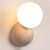 Travertine Glass Globe Wall Sconce G9 Minimalist Stone Base with Round Shade for Bedside Hallway Restaurant