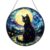 TREBIN Halloween Acrylic Jigsaw Puzzle Suncatcher, Stained Glass Window Hanging DIY Puzzle Sun Catcher 83 Pieces, Gothic Halloween Decoration Thanksgiving Home Decor (Moon Black Cat Glowing Firefly)