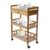 Treliamd 3 Tier Rolling Cart with Wheel, Bamboo Storage Trolley Cart