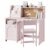 Treocho Kids Study Desk and Chair Set with Tiltable Desktop for 5-12，Pink