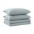 Tribeca Living Triple Brushed Soft Cotton Flannel Sheets Set, Twin Size 170-GSM Weight Extra Deep Pocket Sheet in Solid Sky Blue Color