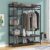 Tribesigns Free-standing Closet Organizer with 6 Storage Shelves and Hanging Bar, Large Standing Clothes Garment Rack（Black）