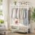 Tribesigns Freestanding Closet Organizer for Hanging Clothes, Heavy Duty Garment Rack with 4 Drawers, 8 Hooks and Storage Shelves, Wardrobe Closet Clothing Rack for Bedroom, Living Room, White Walnut