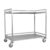 Trolley Serving Cart 2 Shelf Foldable 660lbs with Wheels