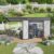 Trygoal 12X4 FT Outdoor Storage Shed, Metal 2-in-1 Garden Shed (Gray)